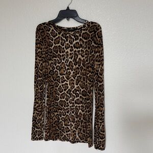 BCBG Maxazaria long sleeve leopard knit size S